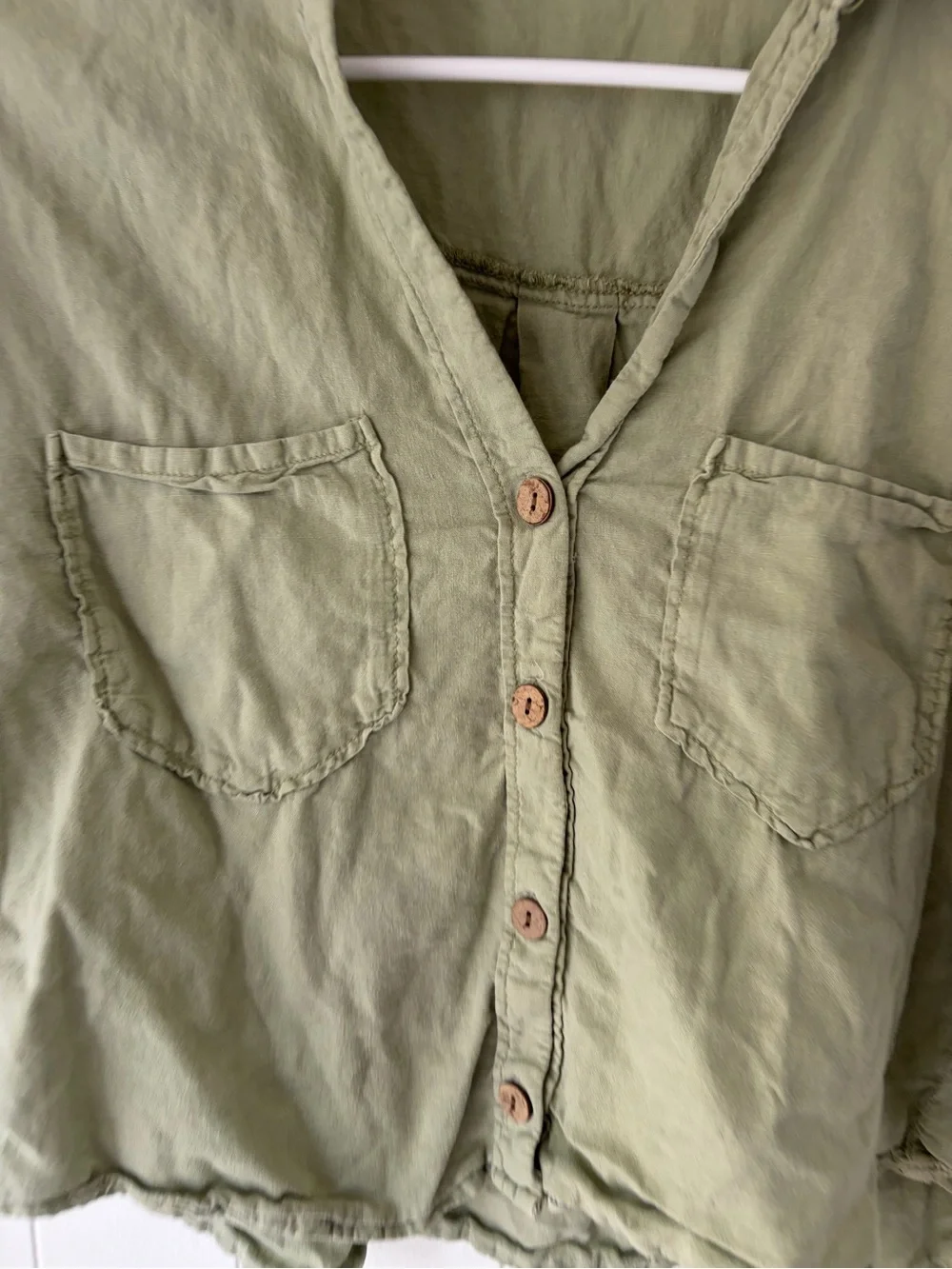 Zara sage green linen shirt small